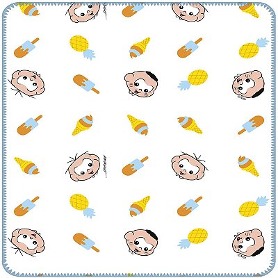 Cobertor para Bebê Flanelado 100% Algodão Cebolinha e Cascão