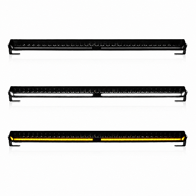 Farol Barra Led Auxiliar 100cm Black Slim DRL Branco e Ambar