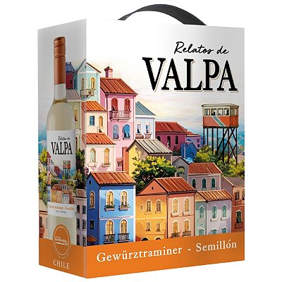 Vinho Relatos de Valpa Gewustraminer e Semillon Bag in Box 3L