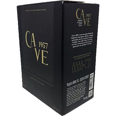 Vinho Cave 1957 Cabernet Sauvignon Merlot Tannat Bag In Box 3 Litros