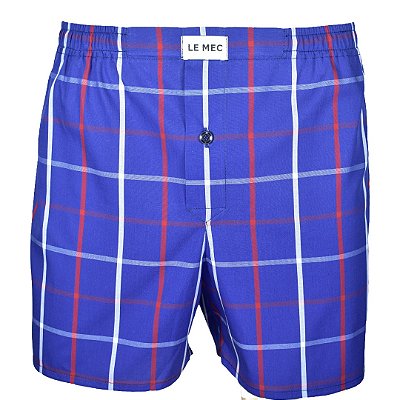 Cueca Samba Canção Xadrez Azul e Vermelho -  NORUEGA  - 100% algodão