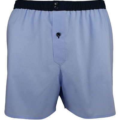 Cueca Samba Canção Azul  Claro Cós Azul  Marinho -  BERNA  - 100% algodão