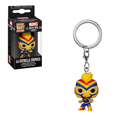 Chaveiro Funko Pocket Lucha Libre Estrella Cosmica Captain Marvel