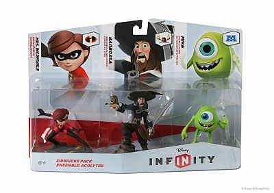 Disney Infinity 3-Pack Sidekicks Mike Barbossa Mrs Incredible