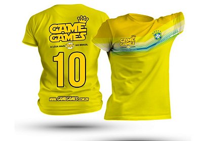 Baby Look Feminina Brasil Copa Personalizada GameGames - Amarela