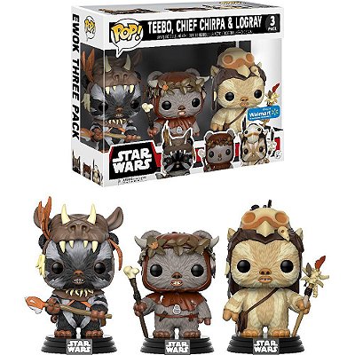 Funko Pop Star Wars 3-Pack Teebo, Chief Chirpa e Logray