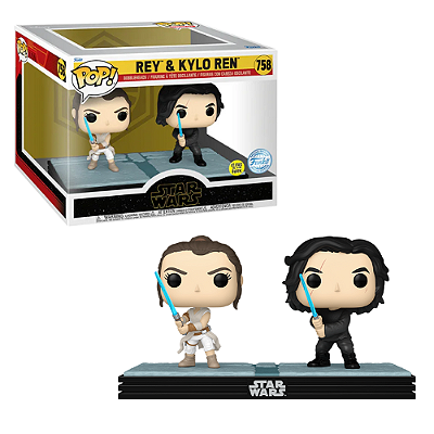 Funko Pop Star Wars 758 Rey & Kylo Ren Glows Exclusive