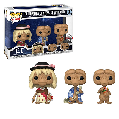 Funko Pop E.T. Extraterrestre Disguise, Robe, Flowers 3 Pack