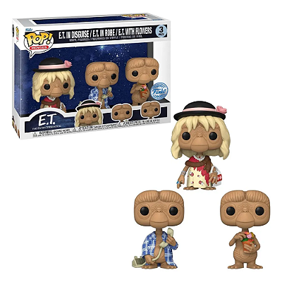Funko Pop E.T. Extraterrestre Disguise, Robe, Flowers 3 Pack