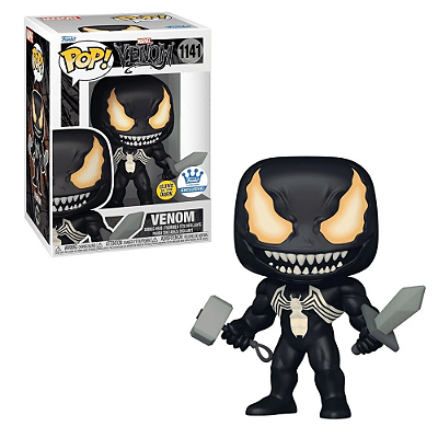 Funko Pop Venom 1141 Venom w/ Mjonir & Sword Glows Exclusive