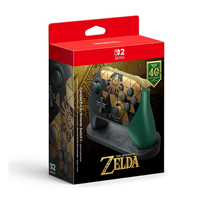 Controle Com Base Nintendo Switch 2 Pro Zelda 40th Anniversary Edition