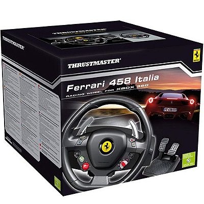 Volante c/ Pedais Thrustmaster Ferrari 458 Italia Wheel Xbox360 / PC