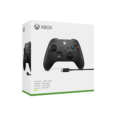 Controle Xbox s/ Fio + Cabo USB-C - Xbox Series X/S, One e PC