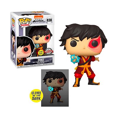 Funko Pop Avatar 838 Zuko w/ Lightning Special Edition GITD