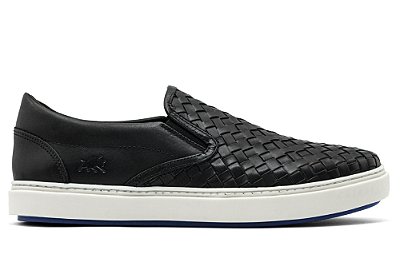 Tênis Iate Couro Tresse Preto Barcelona Design