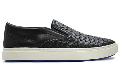 Tênis Iate Couro Tresse Preto Barcelona Design