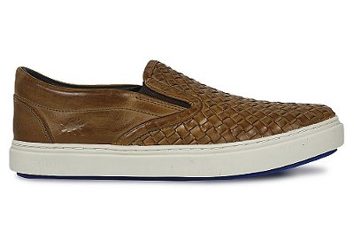 Tênis Iate Couro Tresse Caramelo Barcelona Design