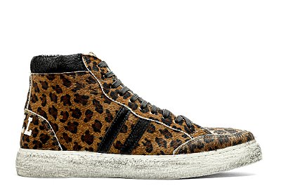 Tênis Sneakers Cano Alto Couro Onça Barcelona Design | Luck Bull