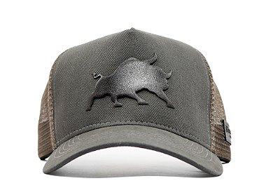 Boné Trucker Cinza Escuro Barcelona Design