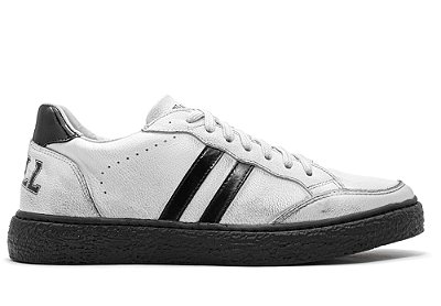 Tênis Casual Couro Branco Estonado Barcelona Design | Luck Bull