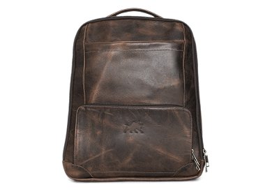 Mochila Em Couro Legitimo Marrom Castanho Estonado Barcelona Design