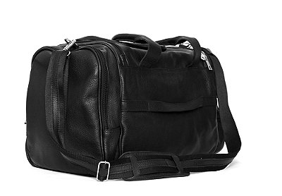 Mala De Viagem Em Couro Preto Barcelona Design