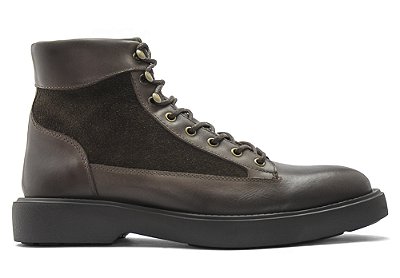 Bota Cano Médio Couro Marrom Barcelona Design | Lace To Toe