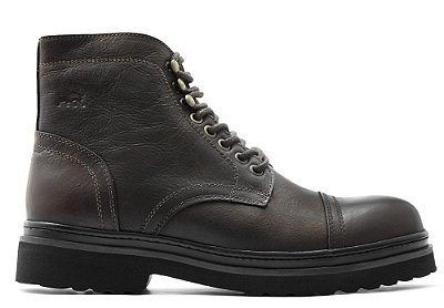 Bota Masculina Cano Médio Couro Marrom Barcelona Design | Bull Walk