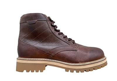 Bota Cano Médio Couro Marron Barcelona Design