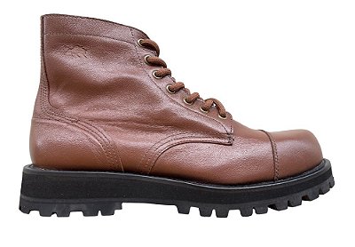Bota Cano Médio Couro Marron Barcelona Design