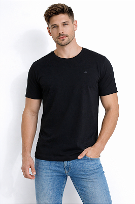 Camiseta Algodão Egípcio Preto Barcelona Design