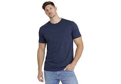 Camiseta Algodão Egípcio Azul Marinho Barcelona Design