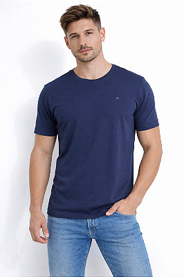Camiseta Algodão Egípcio Azul Marinho Barcelona Design