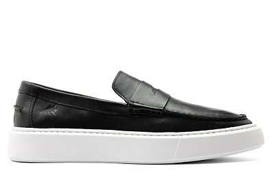 Tênis Loafer Couro Preto Barcelona Design