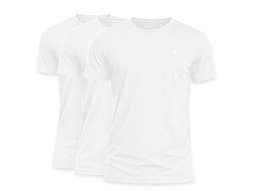 Kit 3 Camisetas De Algodão Egípcio Branco Barcelona Design