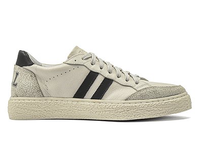 Tênis Sneakers Couro Nude/Preto Barcelona Design - Tam 33 ao 36 Luck Bull