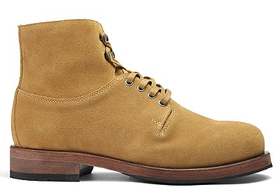 Bota Cano Médio Couro Camurça Caramelo Com Zíper Barcelona Design | Dakota Bull