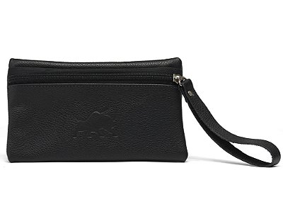 Necessaire Utilitária Em Couro Preto Barcelona Design