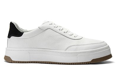 Tênis Casual Couro Branco Barcelona Design | Rock Bull