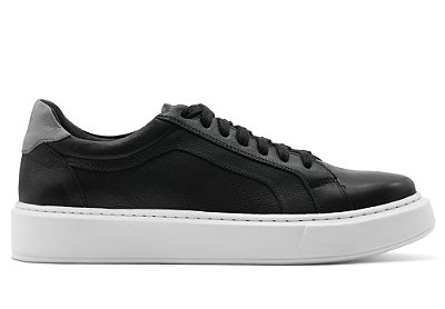 Tênis Casual Couro Preto Barcelona Design | New Viena