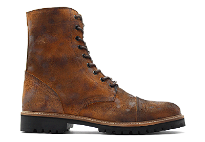 Bota Masculina Cano Alto Couro Camurça Marrom Estonado Barcelona Design | Bull Walk