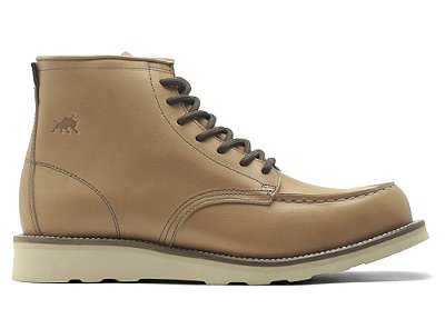 Bota Masculina Moc Toe Cano Médio Couro Whisky Barcelona Design | American Bull