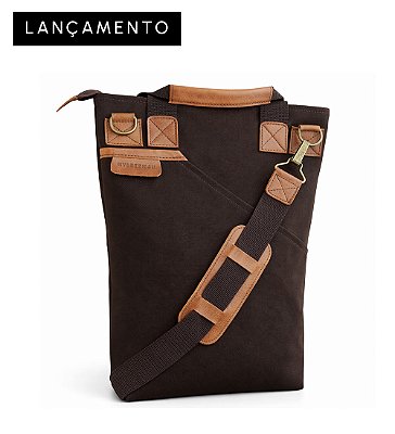 Bolsa Carteiro Minio para Notebook Lona Premium e Couro