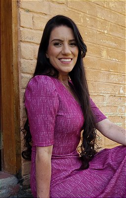 Vestido Uva Com Pregas
