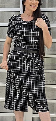 Saia Midi Preto e Branco