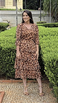 Saia Babados Animal Print