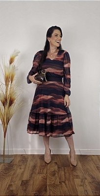 Blusa Tule Manga Longa