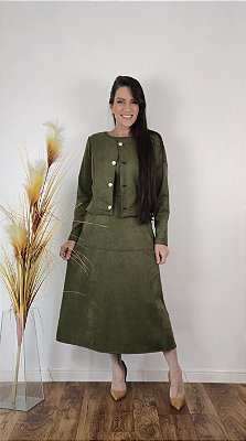 Casaquinho Suede Verde Militar