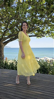 Vestido Midi Amarelo