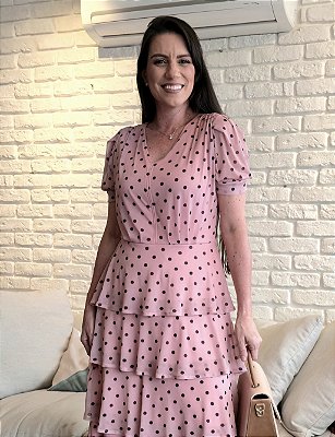 Vestido Encanto Rosê Poá